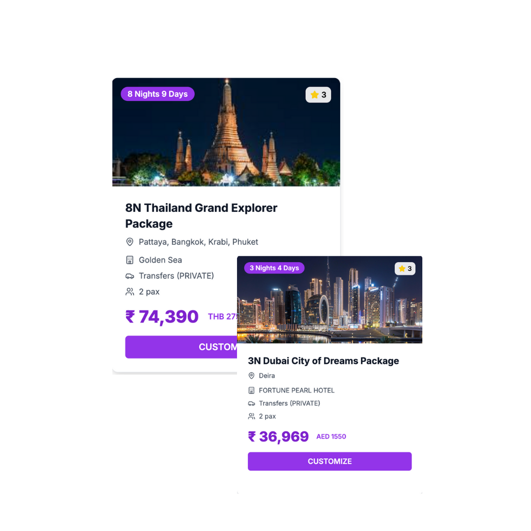 Choose from over 100+ itineraries